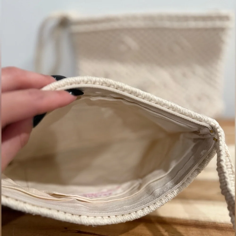 Crochet Women's Bag Cream (2 count) Vintage-THE PEOPLES REPUBLIC OF CHINA ✅SALE✅ - Picture 14 of 14